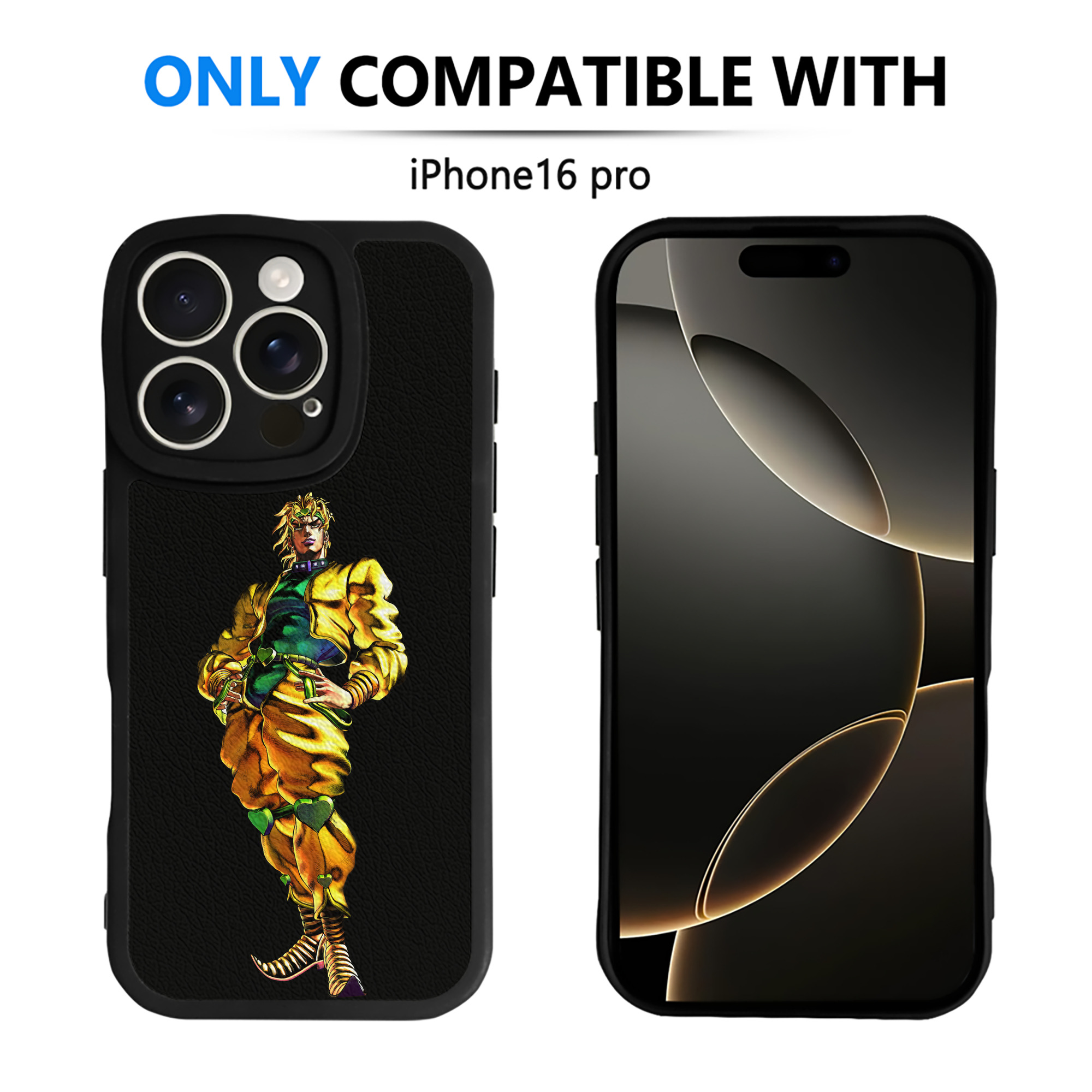 （画像用） ジョジョの奇妙な冒険 ディオ?ブランドー JoJo's Bizarre Adventure Dio Brando 【iPhone 16シリーズ対応】シリコンスマホケース（レザー調） 材質：シリコン
